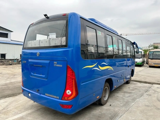 I piccoli blu usati del bus colorano il motore 130hp di Yuchai di 25 sedili che fa scorrere il bus DFA6660 di Dongfeng della guida a sinistra di Windows