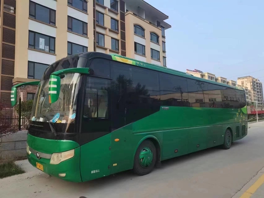 Vettura di lusso Green Color dei sedili dei bus interurbani 55 bus ZK6127 di Yutong della seconda mano della trasmissione manuale da 2017 anni