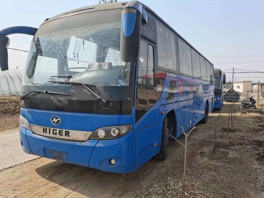 Più alto bus utilizzato KLQ6115 del bus di colore 59 dei sedili di Yuchai del motore 280hp 2+3 dei sedili comando a mano blu diesel della disposizione del secondo