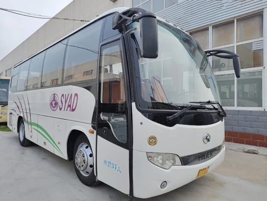 Più alto bus utilizzato KLQ6856 del bus di Yuchai del motore 200hp del portabagagli 37 dei sedili della guida a sinistra bianca commerciale di colore