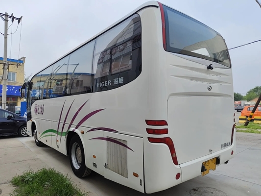 Più alto bus utilizzato KLQ6856 del bus di Yuchai del motore 200hp del portabagagli 37 dei sedili della guida a sinistra bianca commerciale di colore