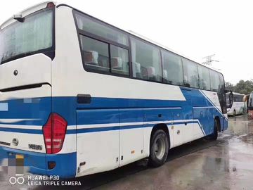Bianco blu diesel del bus dei sedili del bus 55 del sottobicchiere usato Yutong di LHD 2014 anni ZK6118
