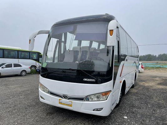 Il bus utilizzato XMQ6859 37 di Kinglong mette il bus a sedere di giro utilizzato III d'acciaio dell'euro del motore della parte posteriore di Yuchia della porta del telaio singolo