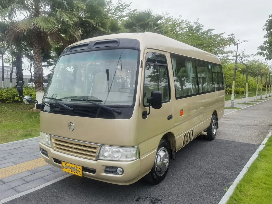 Il sottobicchiere della seconda mano 6 metri di Front Engine 19 sedili ha usato la porta a battenti esterna dorata di Dragon Minibus XML6601