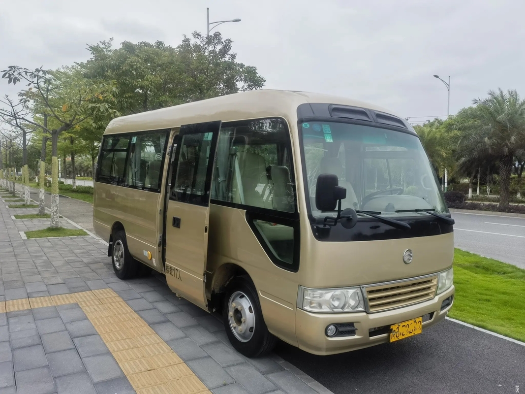 Il sottobicchiere della seconda mano 6 metri di Front Engine 19 sedili ha usato la porta a battenti esterna dorata di Dragon Minibus XML6601
