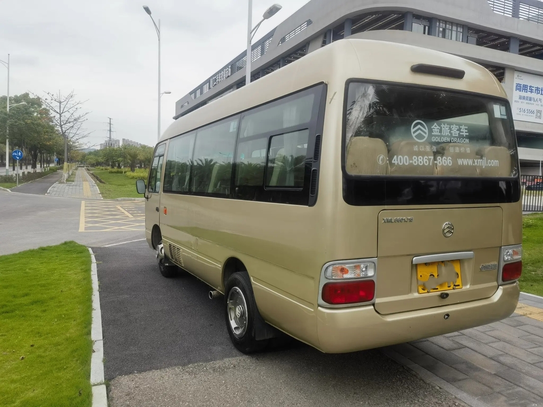 Il sottobicchiere della seconda mano 6 metri di Front Engine 19 sedili ha usato la porta a battenti esterna dorata di Dragon Minibus XML6601
