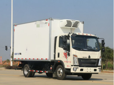 Il carico usato trasporta la marca su autocarro di Dirve HOWO della mano sinistra del modo dell'azionamento del camion refrigerato 4×2 del ³ di capacità di carico 10m