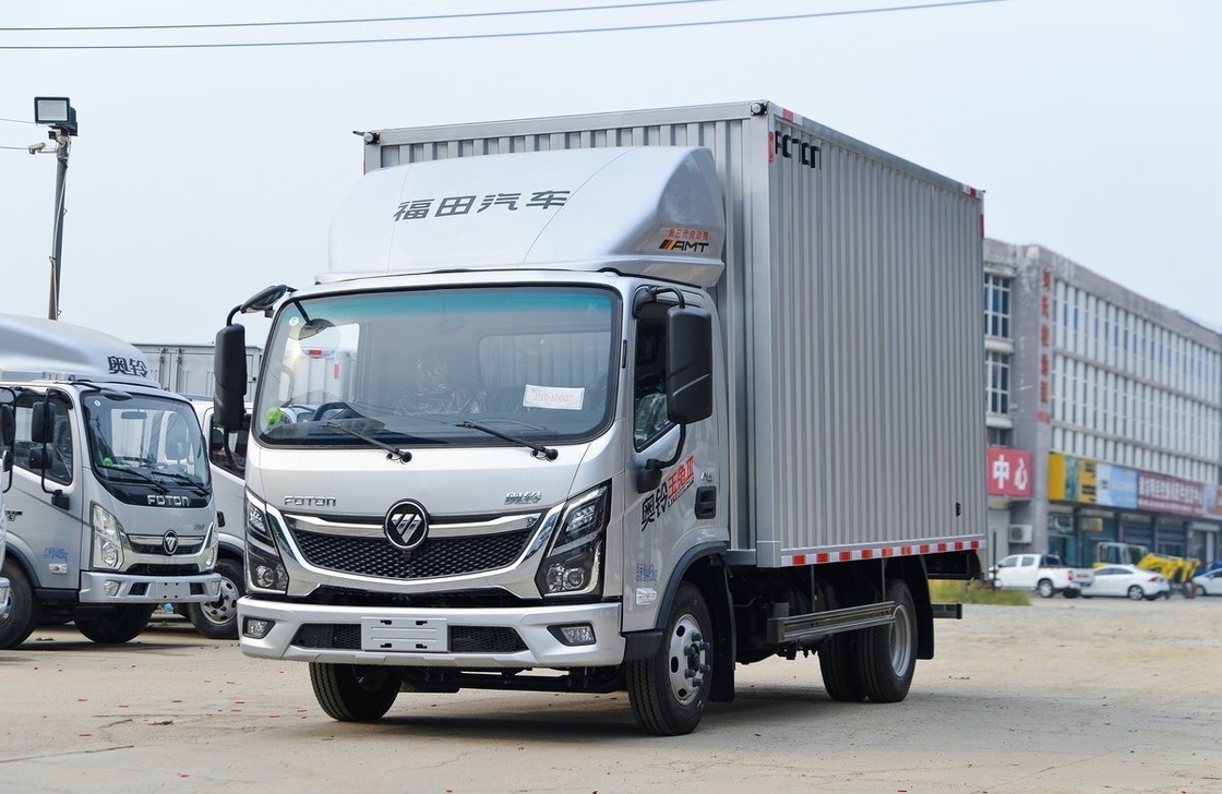 Foton Cargo Used Light Duty Trucks 4,14 Meter Long Box Doppio pneumatici posteriori