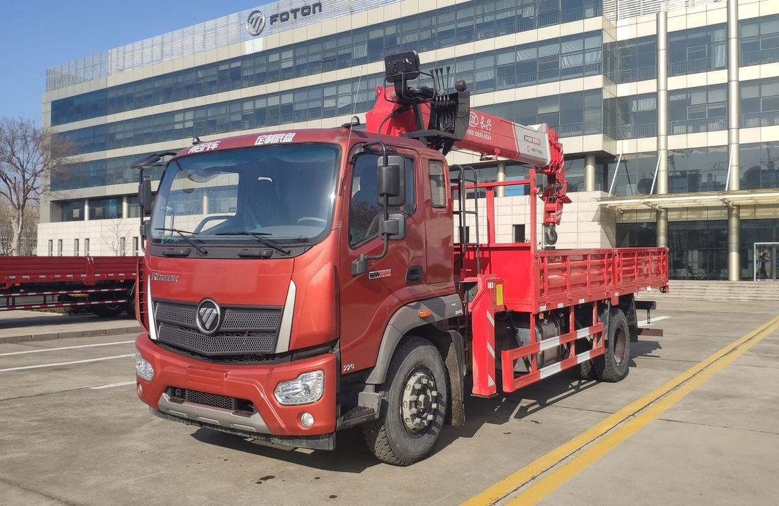 Foton Truck montato gru 4 * 2 Drive Mode 9 tonnellate cabina singola 220hp Left Hand Drive