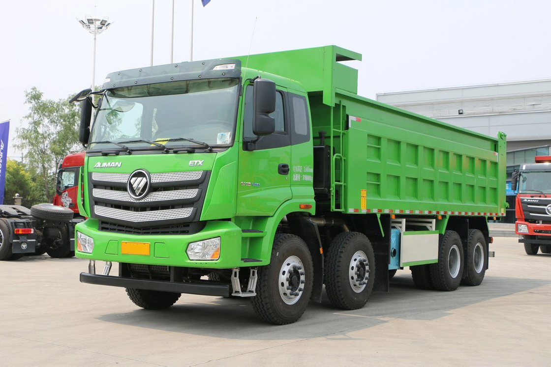 Auman Nuovo camion da scarico ETX 400 CV 8X4 7,4m 31t Flip posteriore a griglia a forma di U Casella di carico Flip posteriore Euro 5