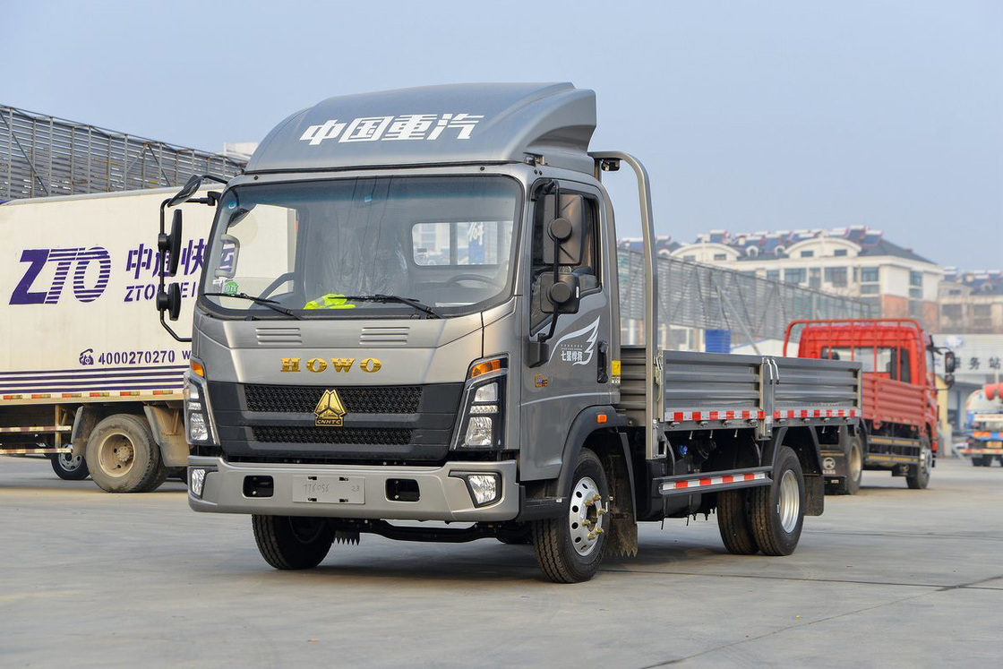 Sinotruk Howo Light Truck Titan Serie 150HP 4,15m Single Row Fence Corpo in argento Sedile a fila singola