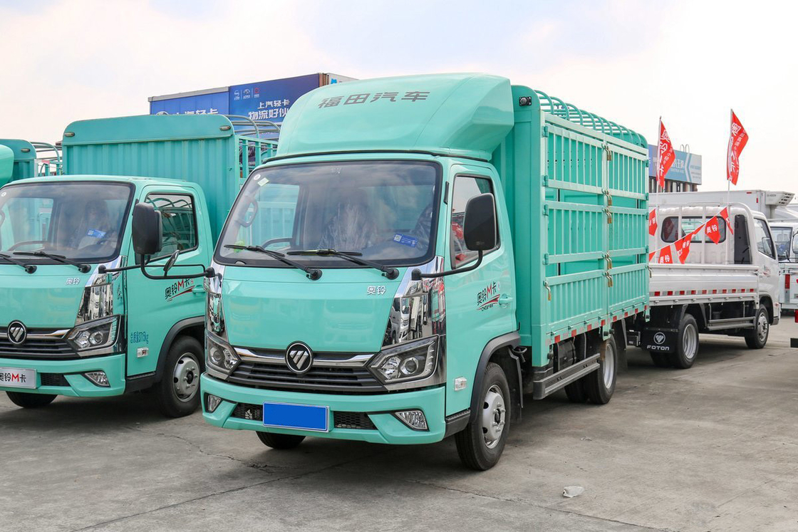 Foton Auman Mini Truck 2.0L 127HP CNG 3.815m Alto tetto Deflector Recinzione Camion Sedile assorbente d'urto
