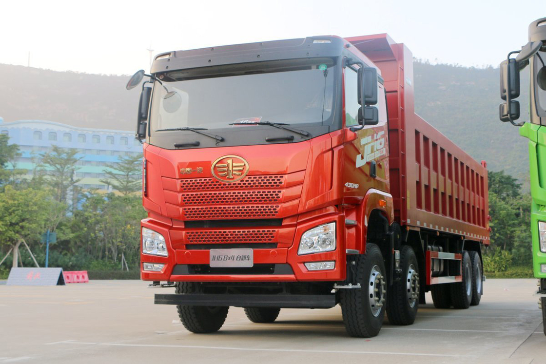 Flat Top Half Cab JH6 Truck pesante Diesel 430 HP 8X4 8,2m Qingdao Jiefang Dump Truck