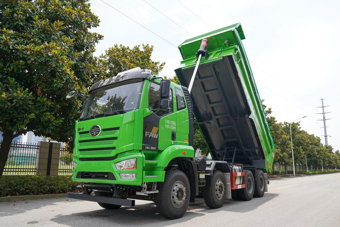 FAW Jiefang Dump Truck J6L Heavy Truck Diesel 10 Gear 350hp 8X4 Airbag Assorbente Shock Sedile Dump Box