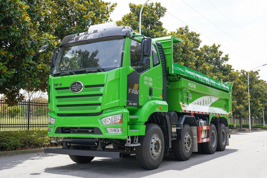 FAW Jiefang Dump Truck J6L Heavy Truck Diesel 10 Gear 350hp 8X4 Airbag Assorbente Shock Sedile Dump Box