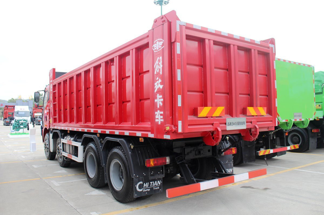 FAW Jiefang Dump Truck J6M Heavy Truck Diesel 350hp Flat Top Single Row Seat 8X4 6,5m Rear Flip Cargo Box