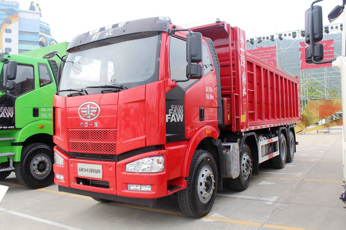 FAW Jiefang Dump Truck J6M Heavy Truck Diesel 350hp Flat Top Single Row Seat 8X4 6,5m Rear Flip Cargo Box