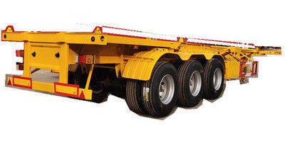 Rimorchio a base piatta d'acciaio dei semi con la gomma del triangolo 12R22.5 40 piedi di trasporto in container