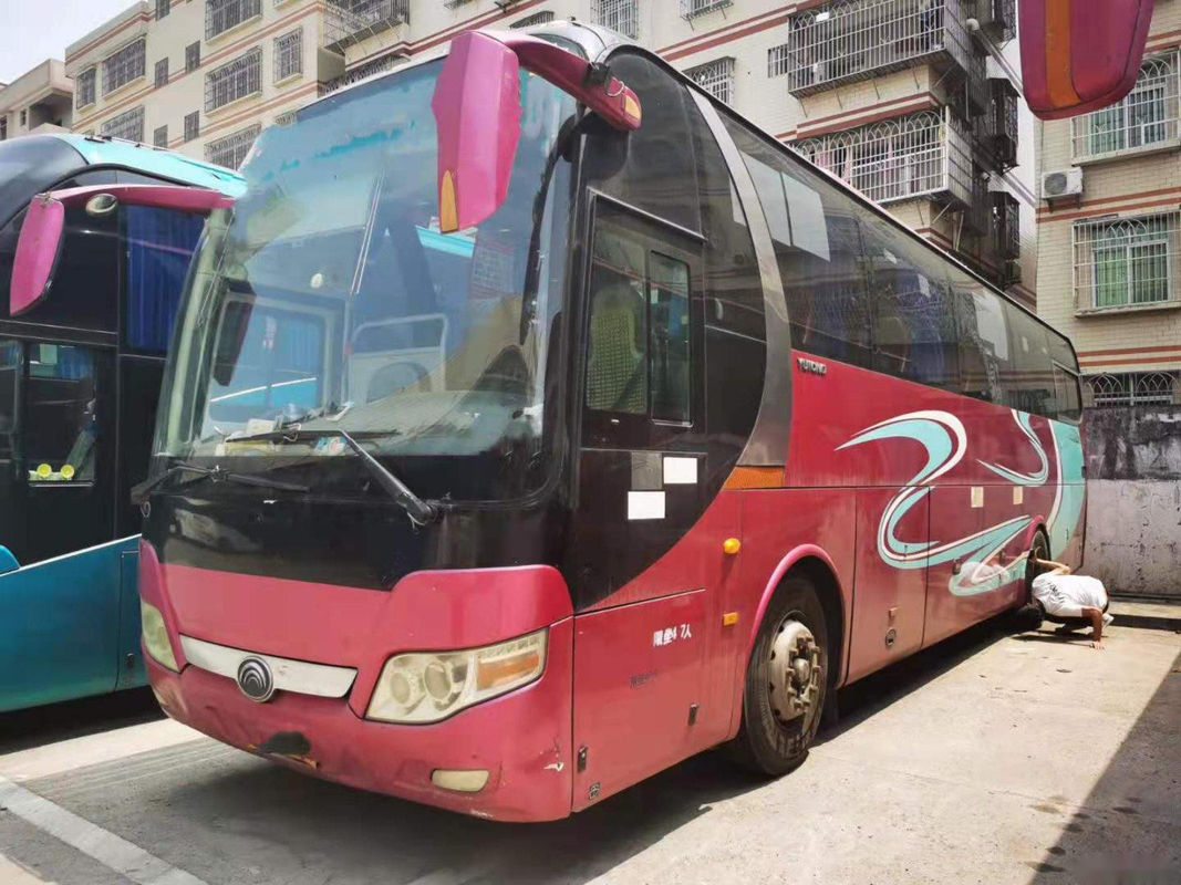 Il bus di giro utilizzato Yutong modella la direzione di sinistra dell'imballaggio di nudo dell'euro III del motore di Yuchai delle porte di doppio dei sedili ZK6110 47