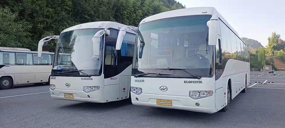 Più alto bus in bus utilizzato lungo del sottobicchiere di Toyota della disposizione dei sedili RHD Front Engine 2+3 di Buses 65 della vettura della Tanzania KLQ6129 Yutong